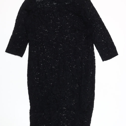 Marks and Spencer Women Black Lace Dress Size 16