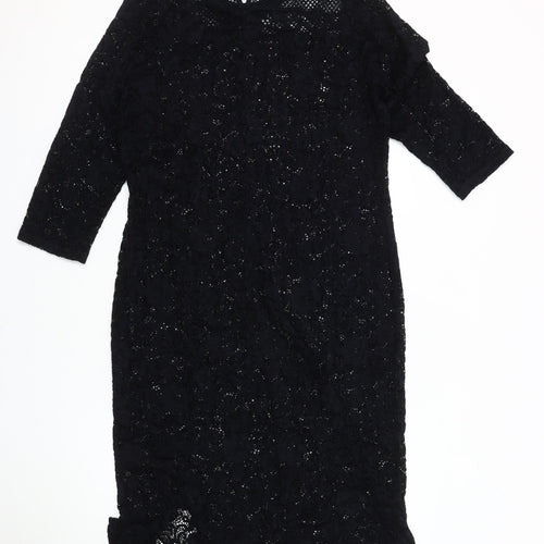 Marks and Spencer Women Black Lace Dress Size 16