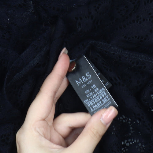 Marks and Spencer Women Black Lace Dress Size 16