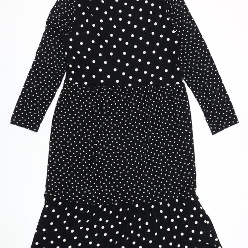 Marks and Spencer Women's Black Polka Dot Dress Size 12