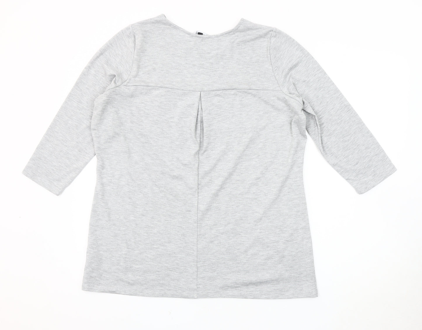 Bonmarché Women's Grey Heart Sequin T-Shirt Size 12