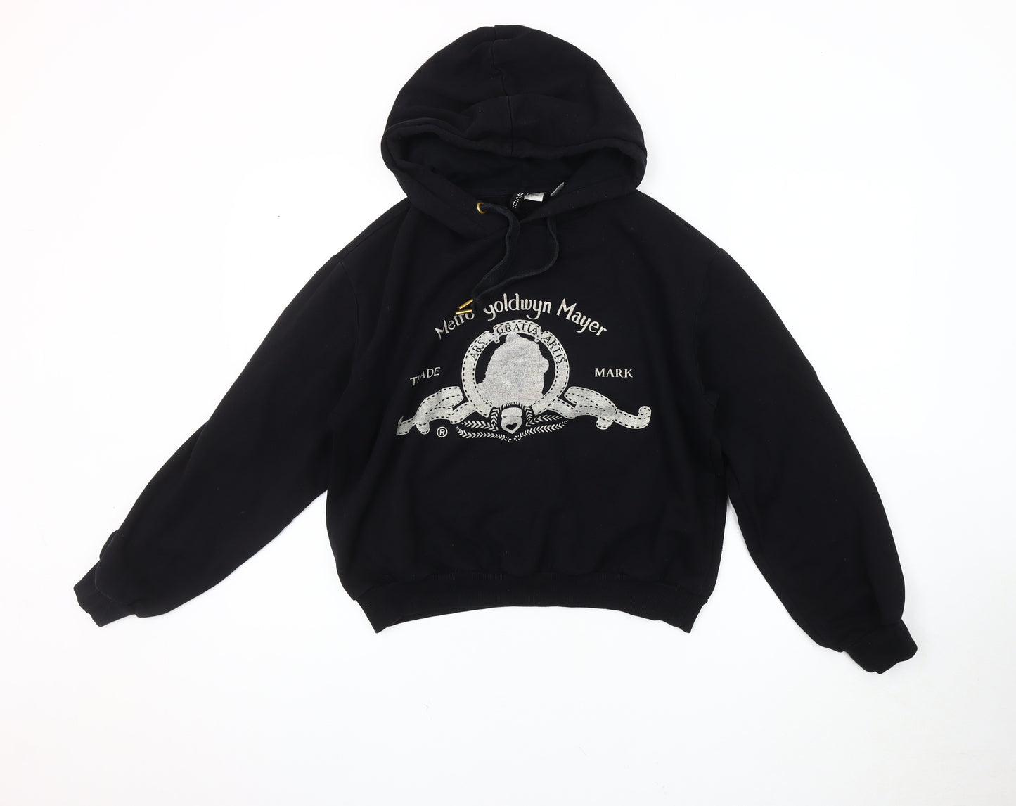 H&M Unisex Black Pullover Hoodie, Size 12