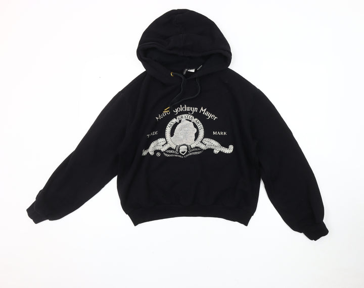 H&M Unisex Black Pullover Hoodie, Size 12