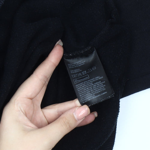 H&M Unisex Black Pullover Hoodie, Size 12