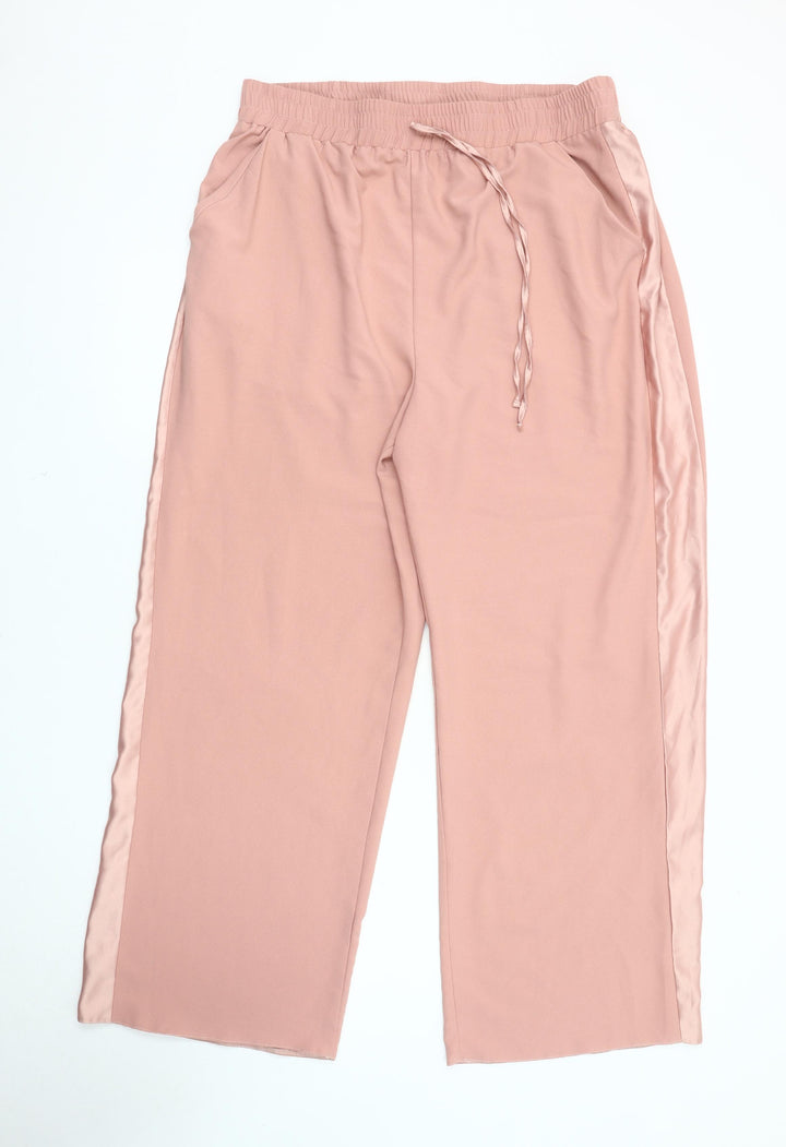 Principles Women's Pink Wide-Leg Trousers, Size 18
