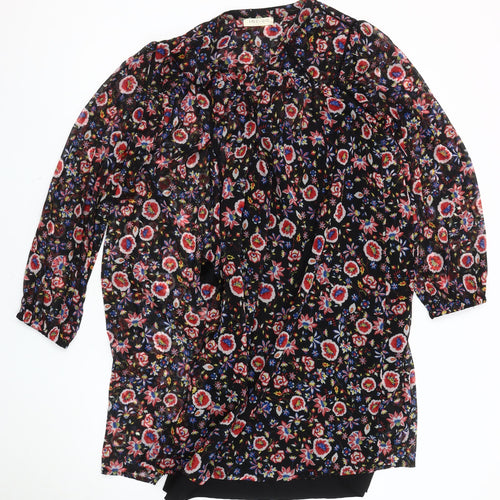 Marks and Spencer Women's Black Floral Dress, Size 12