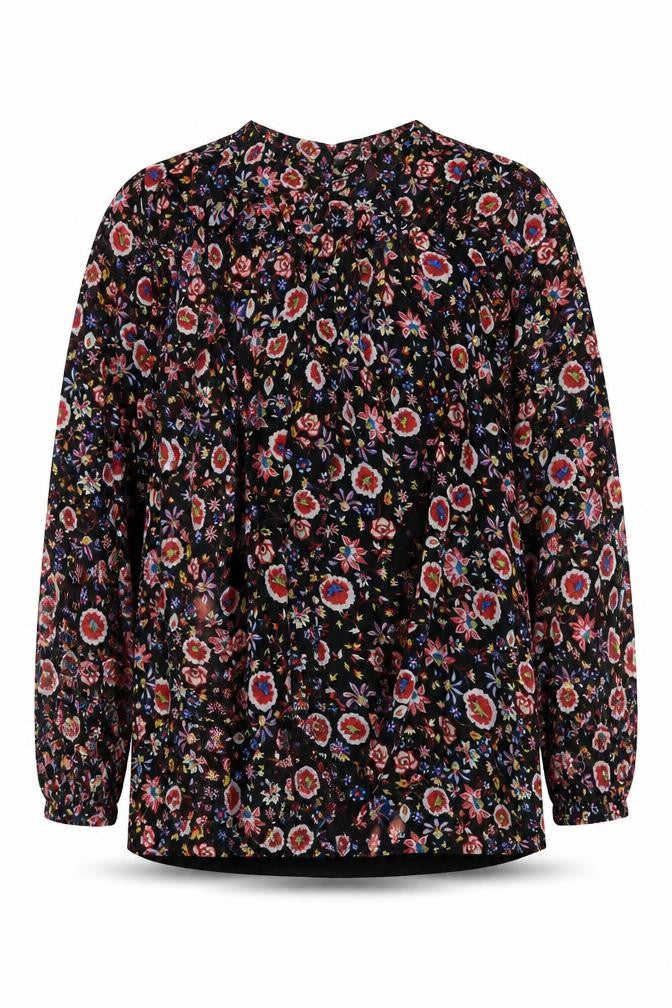 Front view of Marks & Spencer Women's Black Floral Dress, size 12