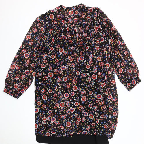 Marks and Spencer Women's Black Floral Dress, Size 12