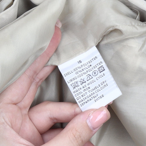 DANNA Women's Beige Mid-Length Jacket Size 16
