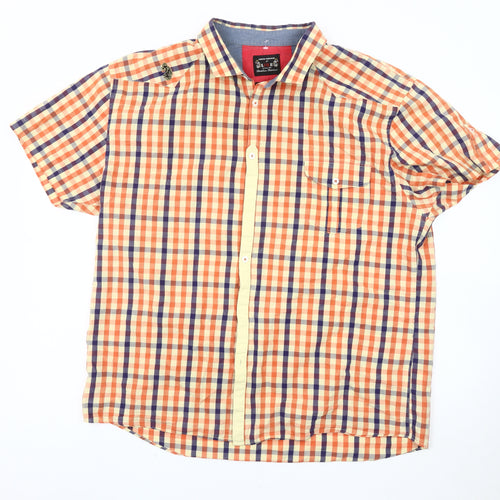 Luke Men's Multicoloured Check Short Sleeve Shirt 4XL
