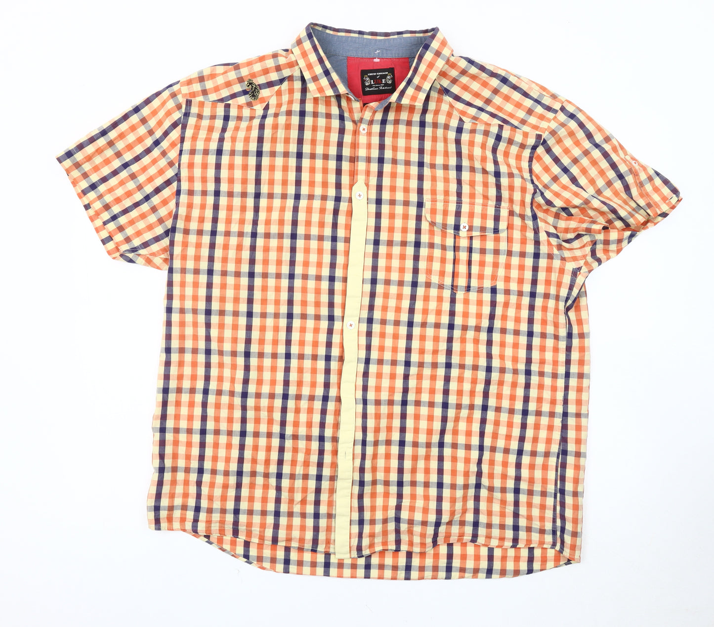 Luke Men's Multicoloured Check Short Sleeve Shirt 4XL