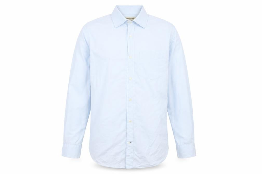 Front view of Banana Republic Men's Blue Button-Up Shirt XL