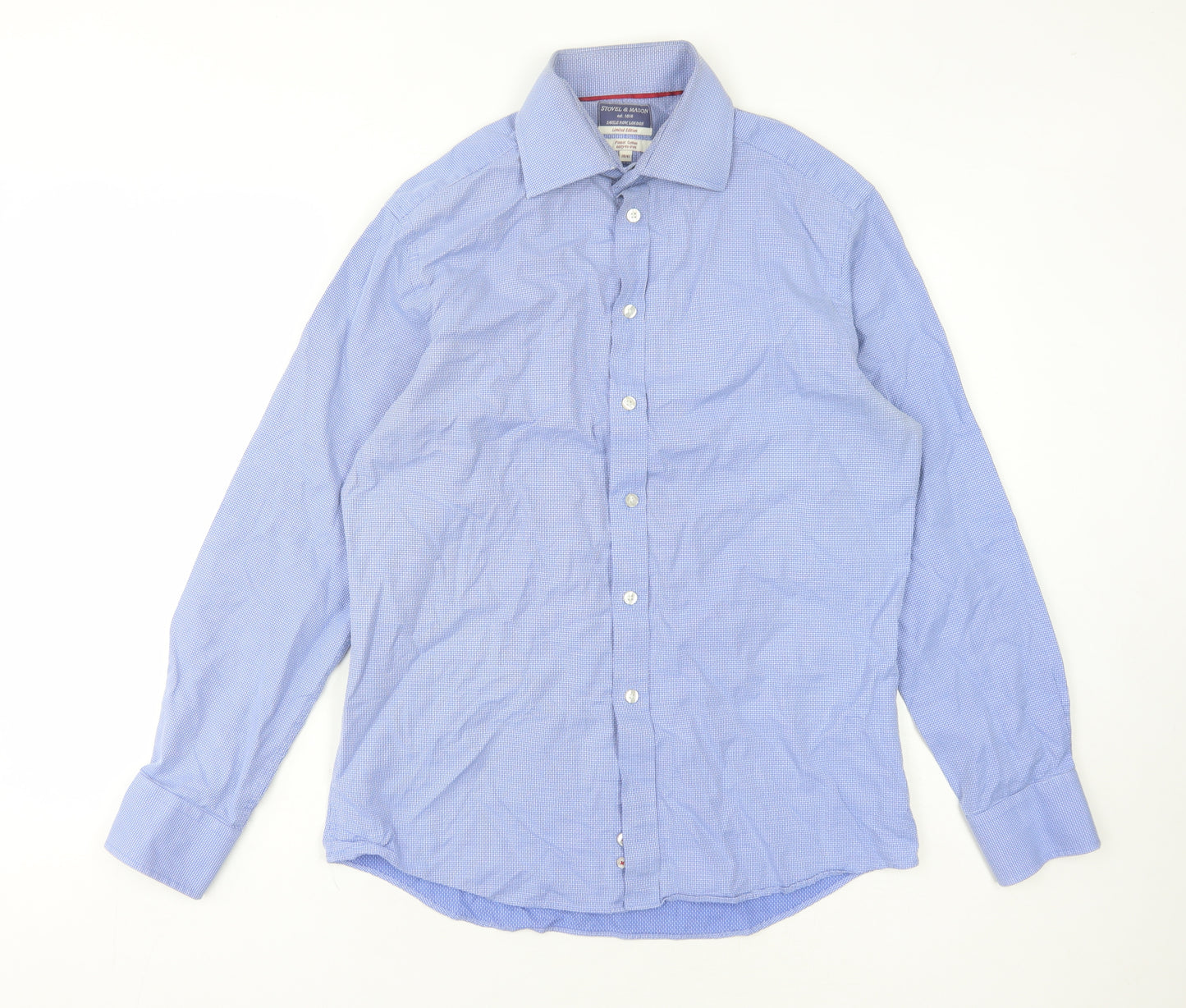 Stovel & Mason Men's Blue Check Cotton Shirt 16