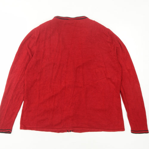 Eastex Women's Red Cardigan Size 12 V-Neck Knit