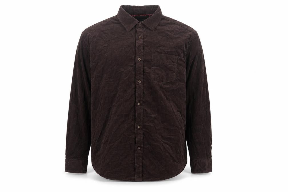 Front view of Maine New England Men’s Brown 2XL Button-Up Shirt