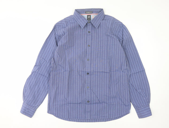 White Stuff Men's Blue Striped Classic Fit Shirt M