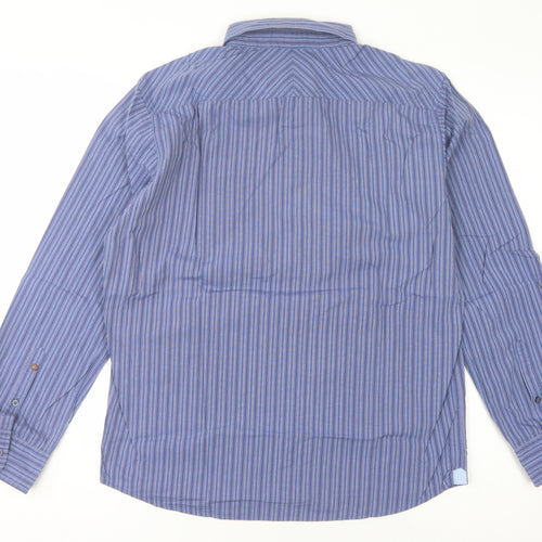 White Stuff Men's Blue Striped Classic Fit Shirt M