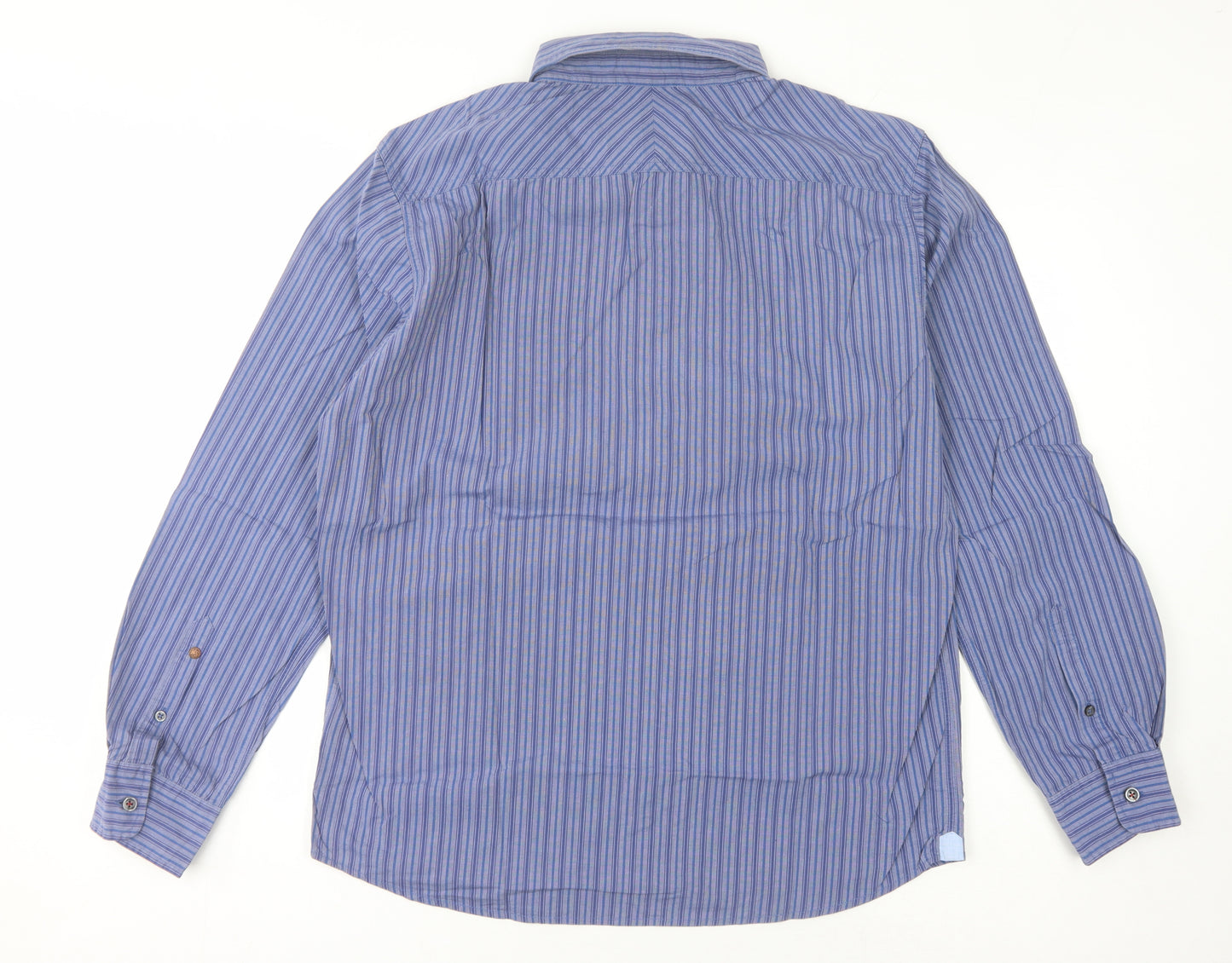 White Stuff Men's Blue Striped Classic Fit Shirt M