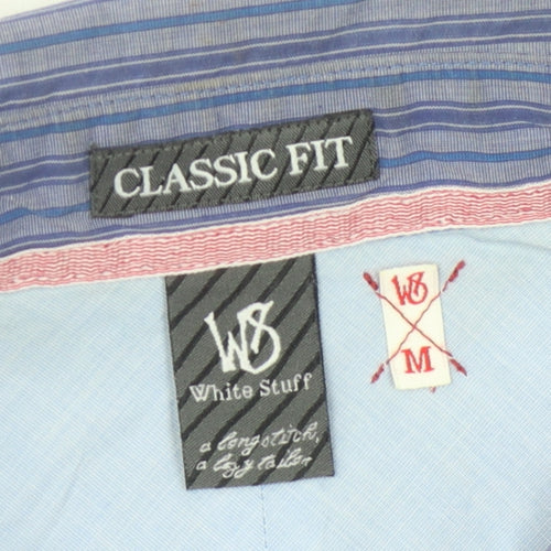 White Stuff Men's Blue Striped Classic Fit Shirt M