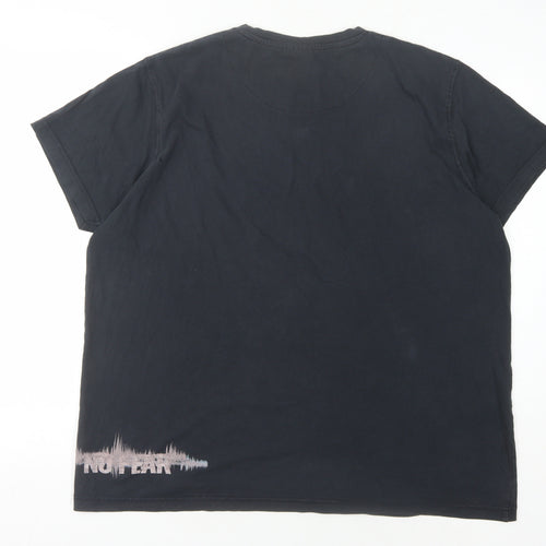 No Fear Men's Black XL Skull Music T-Shirt