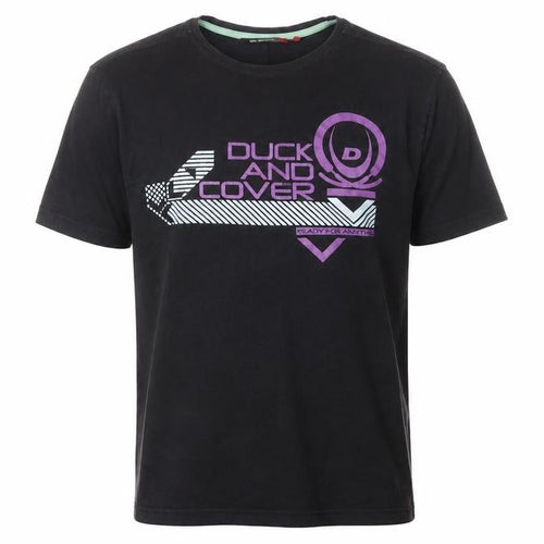 Duck and Cover Men's Black Graphic T-Shirt L