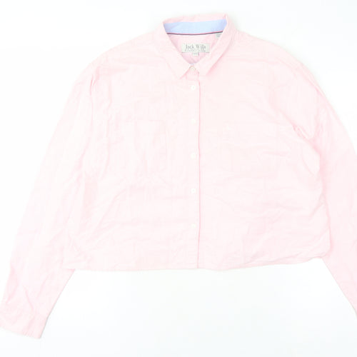 Jack Wills Women Pink Button-Up Shirt UK14