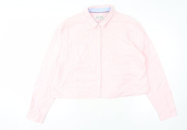 Jack Wills Women Pink Button-Up Shirt UK14
