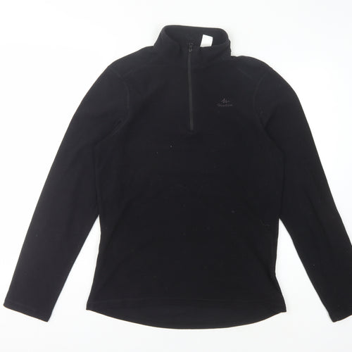 Quechua Black XS Unisex Zip Fleece Sweatshirt
