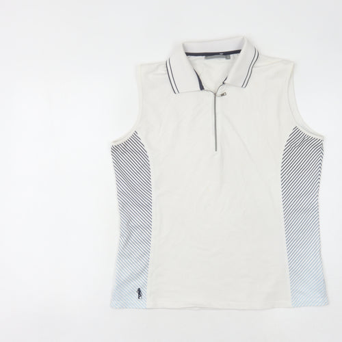 Glenmuir Unisex White Sleeveless Polo L