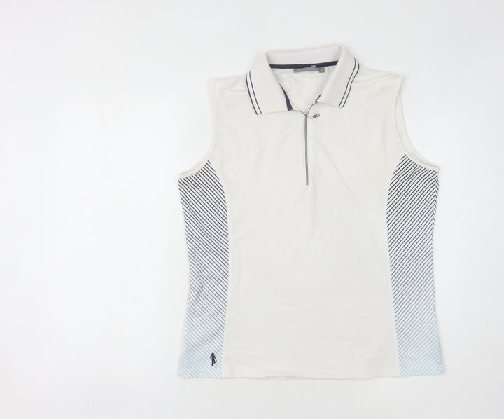 Glenmuir Unisex White Sleeveless Polo L