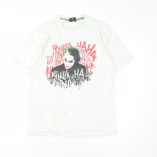 The Dark Knight Unisex White Graphic T-Shirt, S