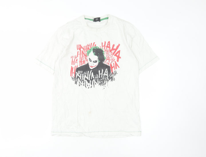 The Dark Knight Unisex White Graphic T-Shirt, S