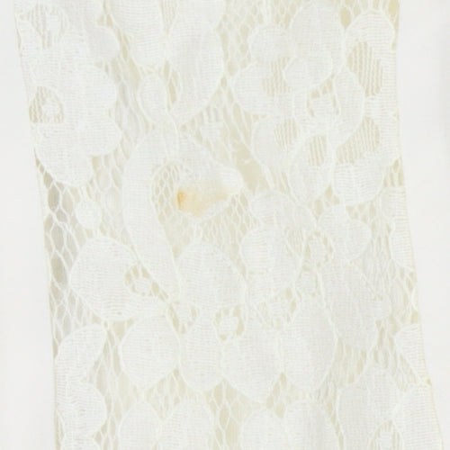 Boden Women's Ivory Lace Blouse Size 14 Short Sleeve