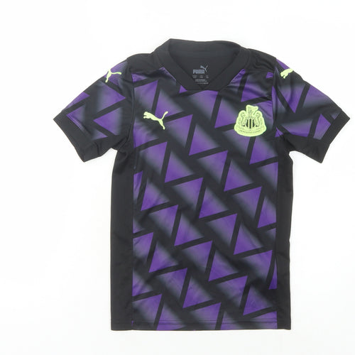 Puma Boys Black Purple Geometric Football Jersey 7-8Y