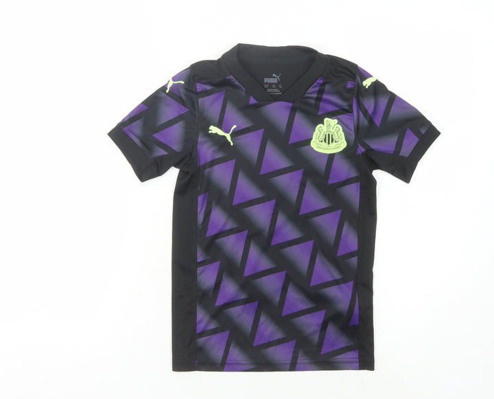 Puma Boys Black Purple Geometric Football Jersey 7-8Y