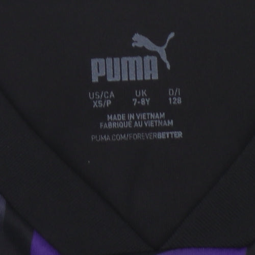 Puma Boys Black Purple Geometric Football Jersey 7-8Y