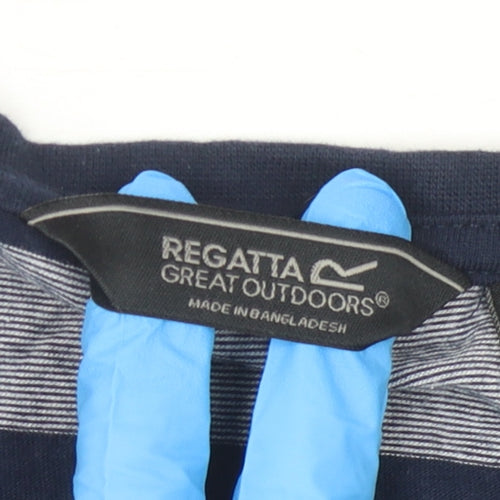 Regatta Men's Blue Striped Crew Neck T-Shirt Size S