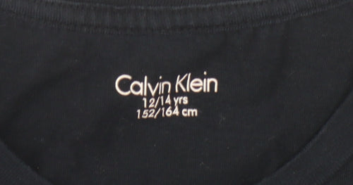 Calvin Klein Boys Black T-Shirt Crew Neck 12-14 Years