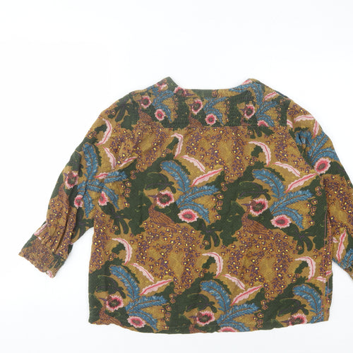 White Stuff Women's Multicoloured Floral Blouse, UK 14, Linen