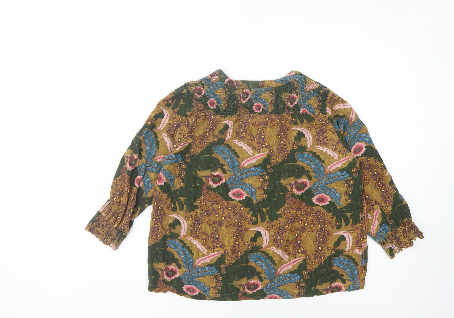 White Stuff Women's Multicoloured Floral Blouse, UK 14, Linen