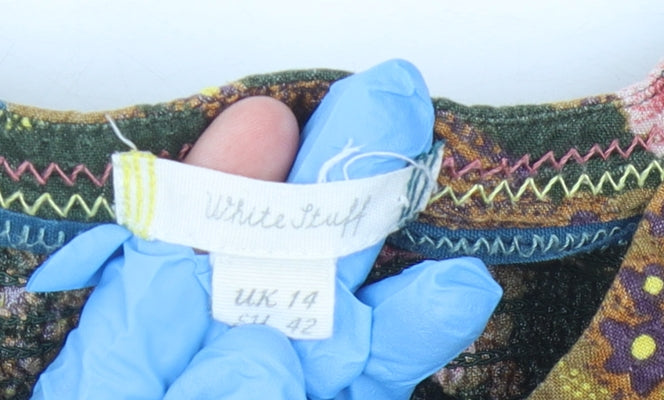 White Stuff Women's Multicoloured Floral Blouse, UK 14, Linen