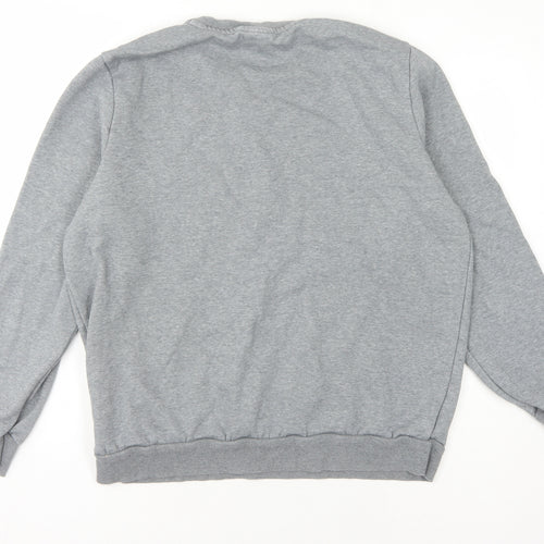 Puma Men's Grey Pullover Sweatshirt L, Logo Accent, Fleece Comfort