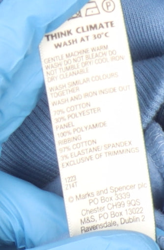 Marks and Spencer Women's Blue Lace Sweatshirt, Size 8