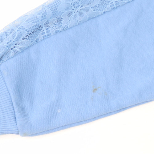 Marks and Spencer Women's Blue Lace Sweatshirt, Size 8
