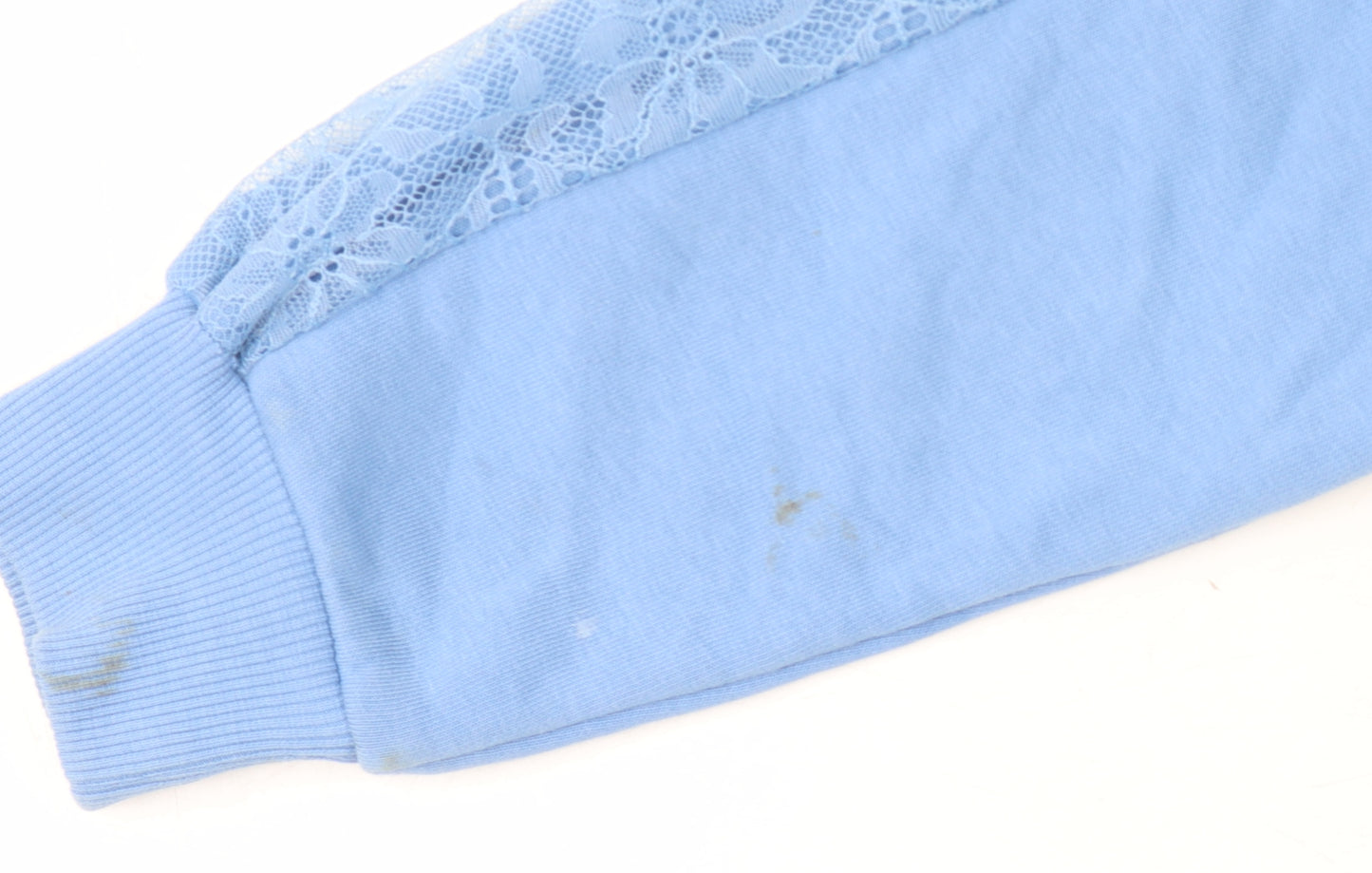 Marks and Spencer Women's Blue Lace Sweatshirt, Size 8