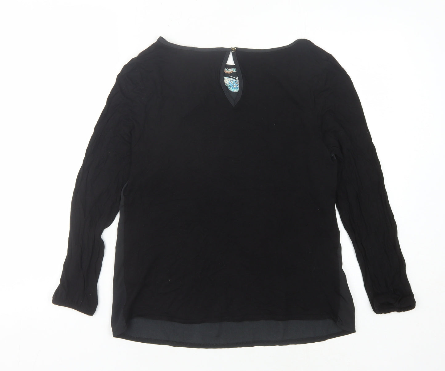 Oasis Women's Black Butterfly Blouse, Size S