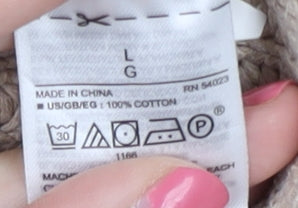 GAP Women Beige Striped Chunky Knit Jumper L