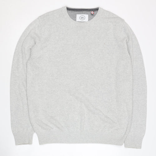 Kromstadt Men's Grey Cotton Pullover Sweater L Casual