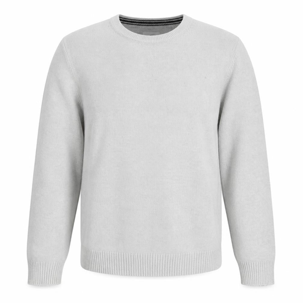 Front view of Kromstadt Men's Grey Cotton Pullover Sweater L Casual