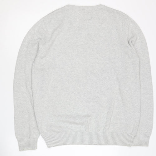 Kromstadt Men's Grey Cotton Pullover Sweater L Casual